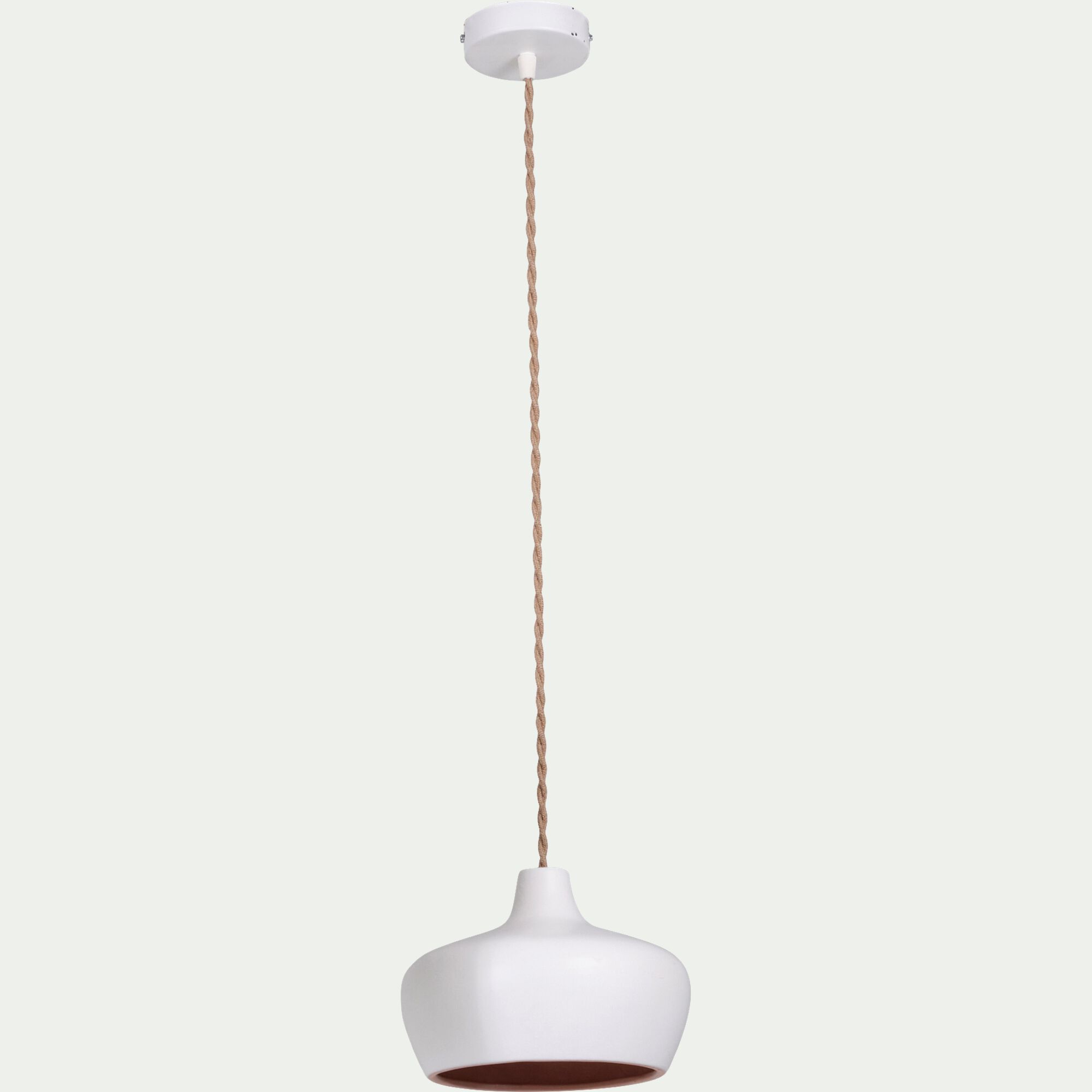 NEFTA - Suspension électrifiée en terre cuite D18cm - blanc