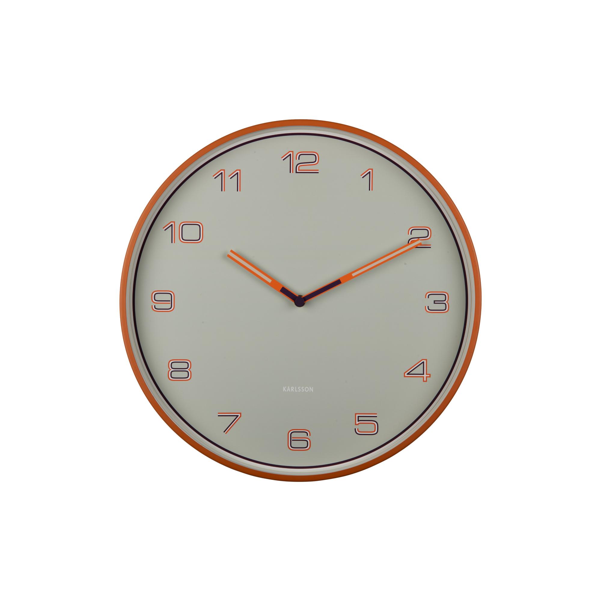 Karlsson wandklok Lined Numbers - oranje - Ø40cm