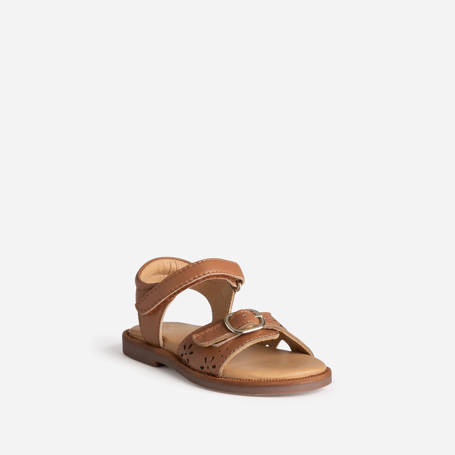 Sandale BUGGY marron cuir ajouré