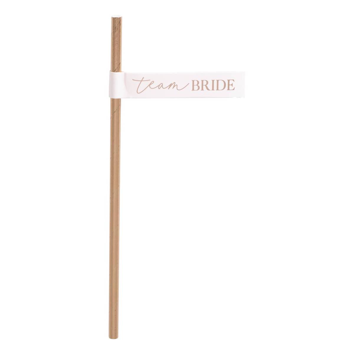 Ginger Ray Rose Gold Team Bride Flag Straws 16 Pack