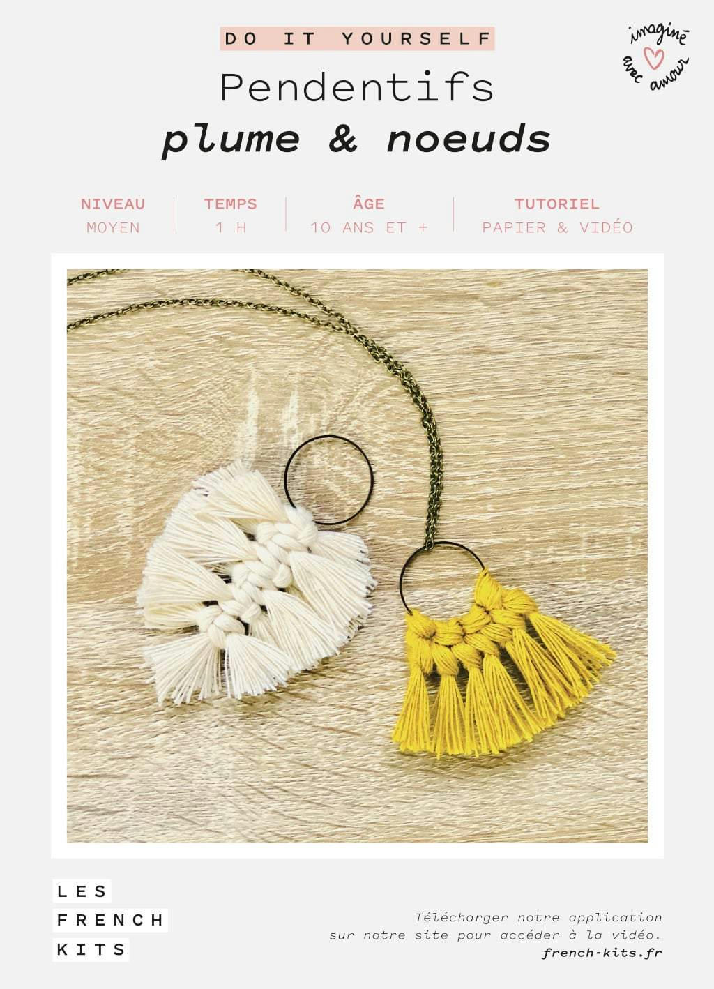 - Kit macramé pendentifs - plume & noeuds
