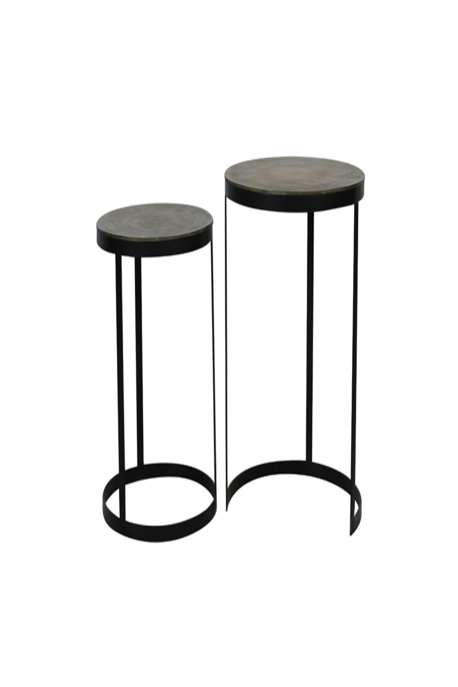 TRELO - Table d'appoint couleur or métal Ø49+Ø41cm