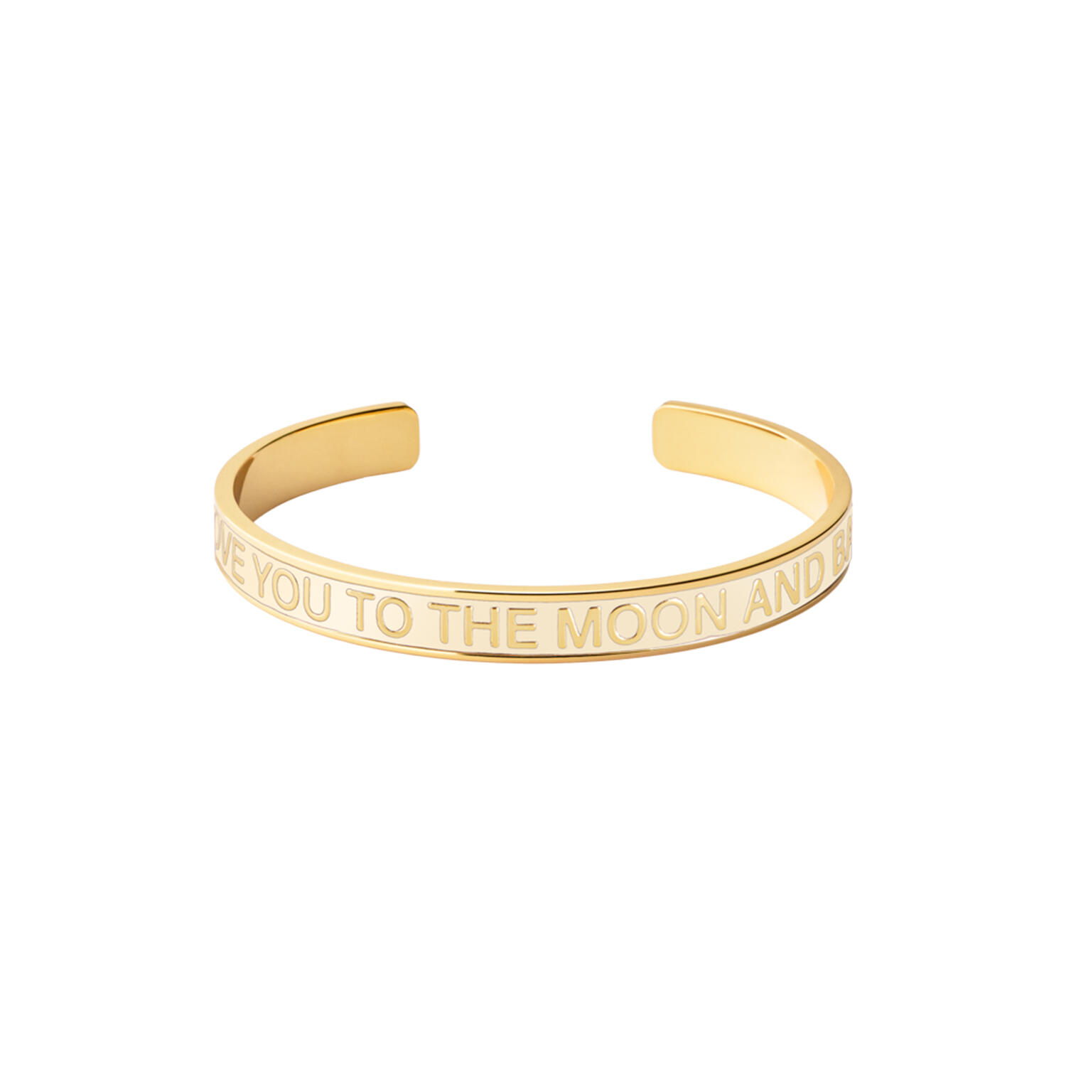BANGLE MESSAGE Bracelet, light gold/sand white