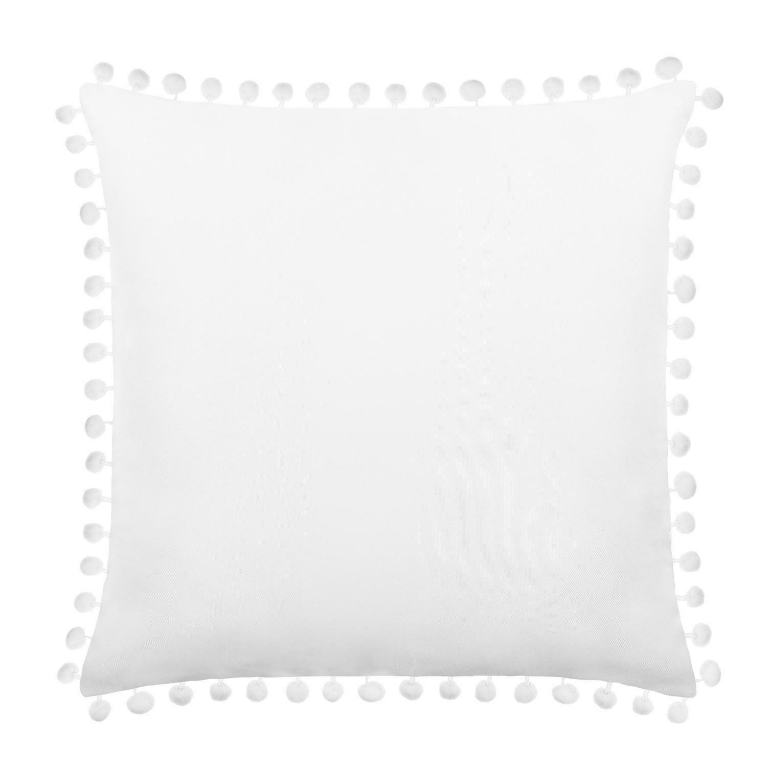 Poszewka 45x45 Fluffy biała z pomponami