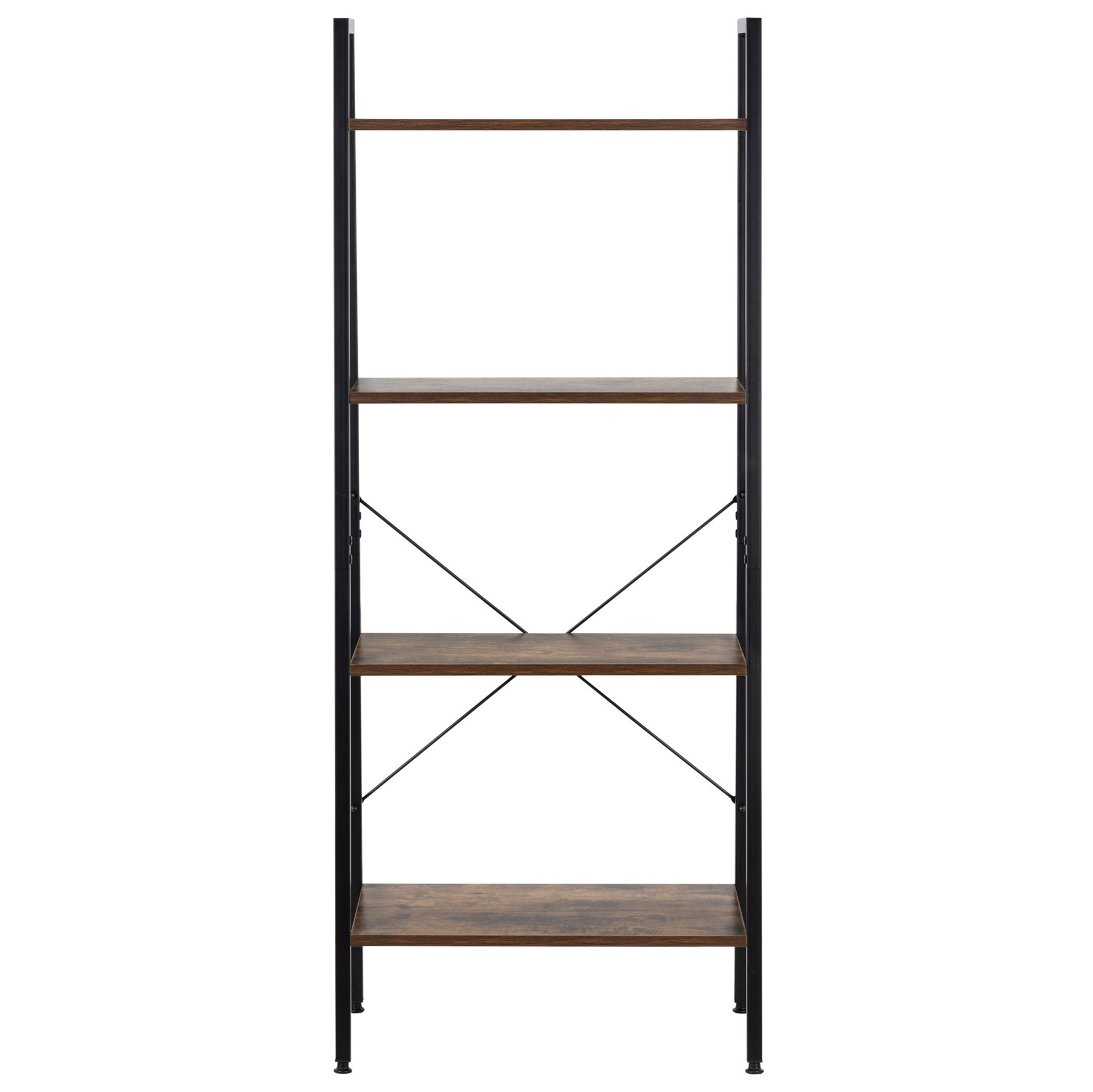 Regał biurowy drabinkowy 138x56x34 cm z 4 półkami loft na książki