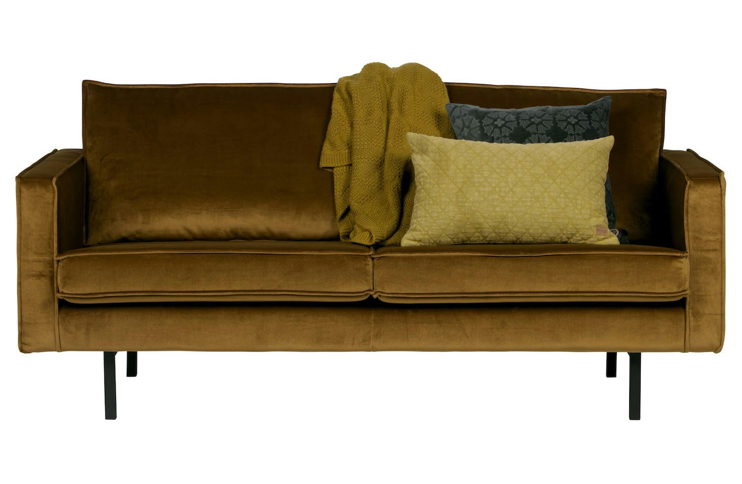 BRONCO - Canapé 3 places vintage en velours bronze
