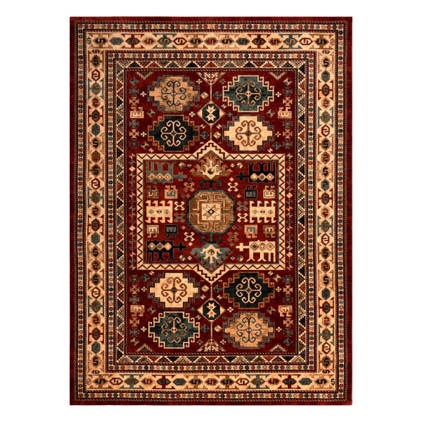 Dywan wełniany KASHQAI 4306 300 orientalny, ramka terakota / 67x130 cm