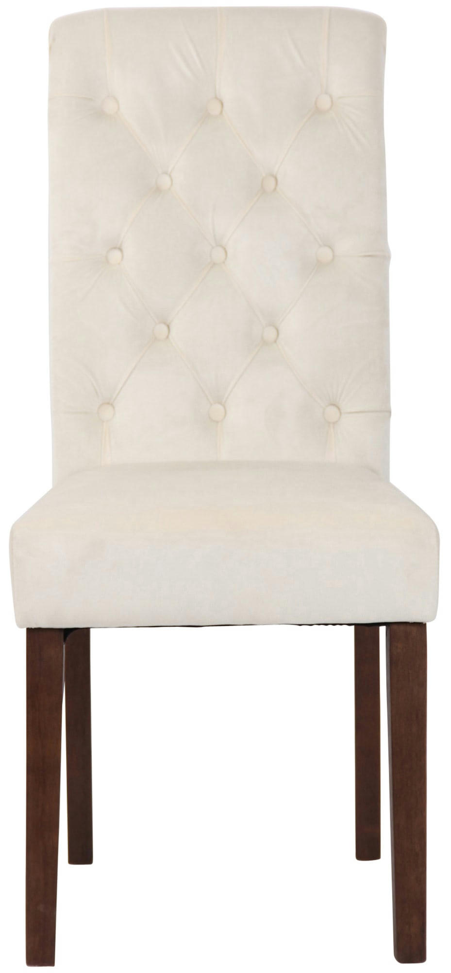 LISBURN - Chaise de salle à manger matelassée en velours Crème