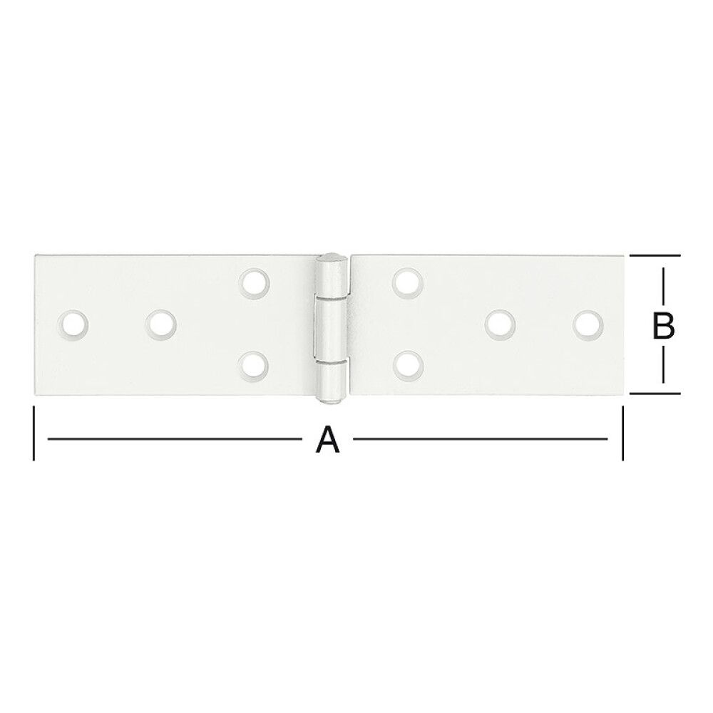 HENGSEL VORMANN STÅL 140X34MM HVIT