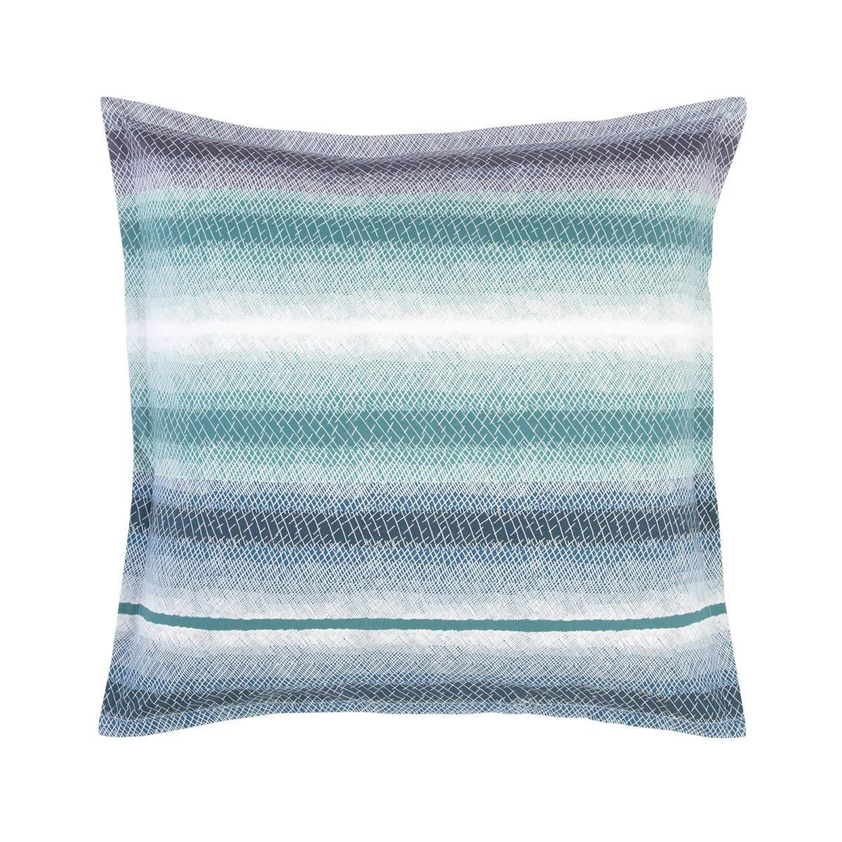 AMORGOS - Taie d'oreiller en percale de coton bleu 65 x 65 cm