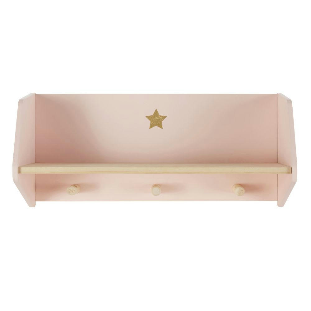 TAMPICO - Patère 3 crochets rose et beige