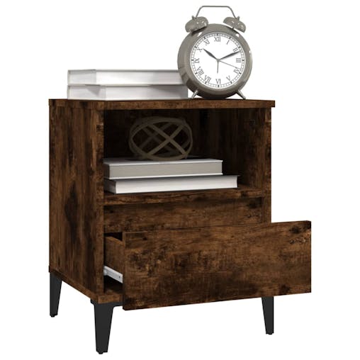 NNEVL Bedside Cabinets 2 pcs Smoked Oak 40x35x50 cm