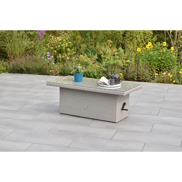 Gartentisch »Chicago«, BxT: 60 x 120 cm, höhenverstellbar, Stahl/Kunststoffgeflecht