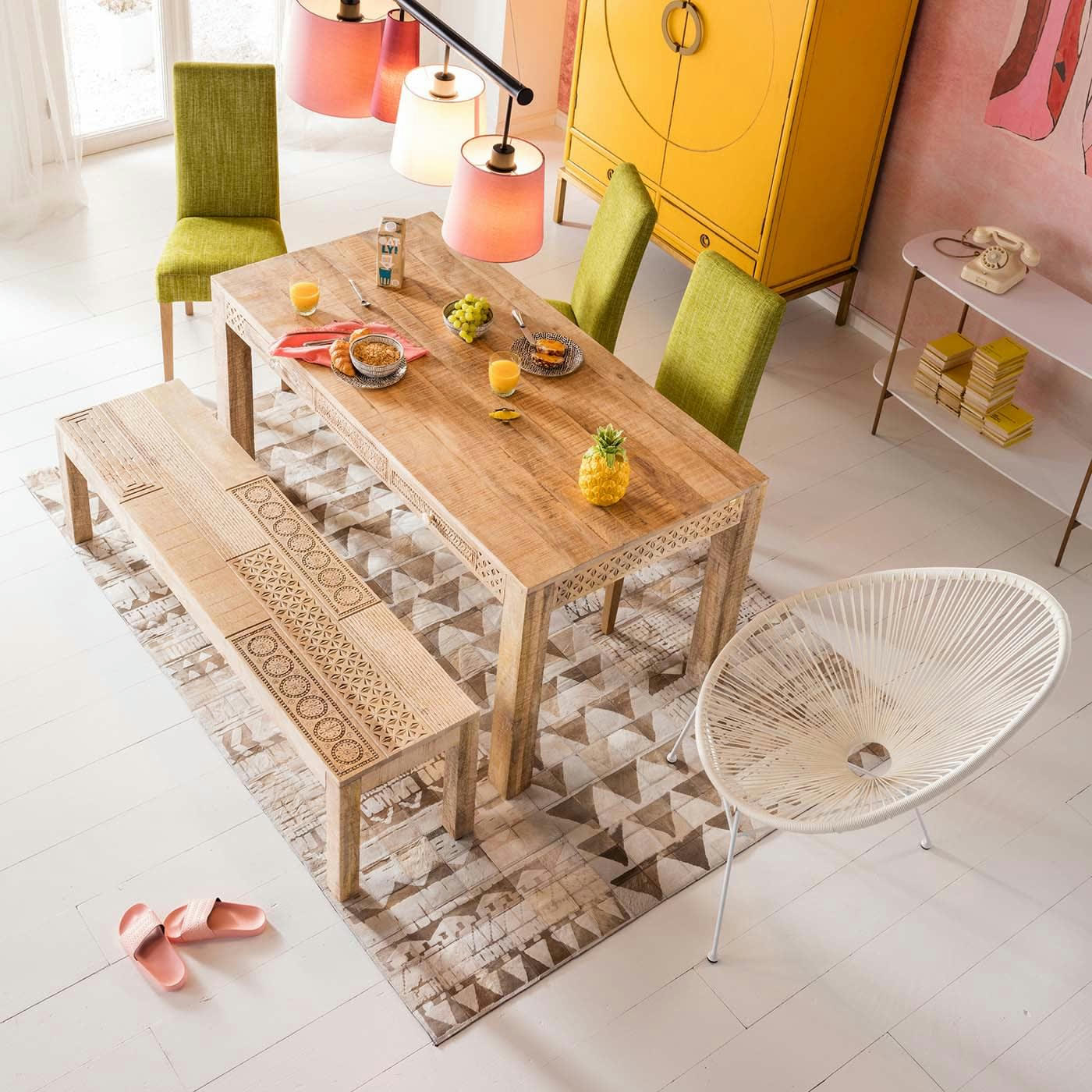 PURO - Banc 2 places en manguier massif sculpté