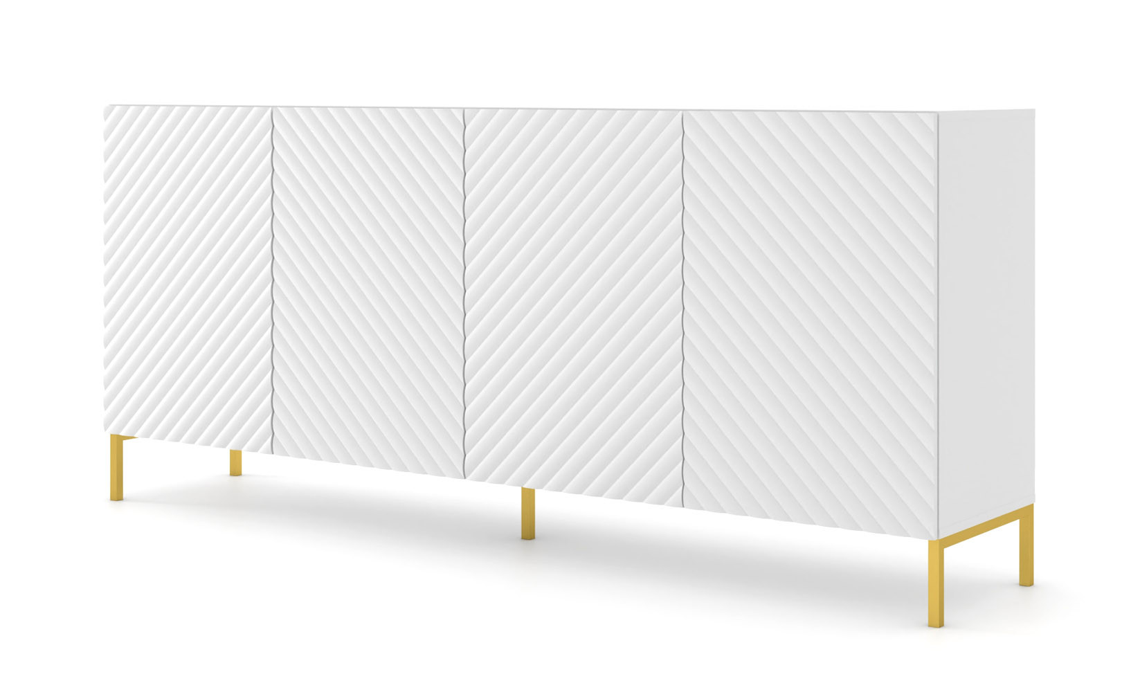 Komoda SURF 200 cm 4D frez biały mat