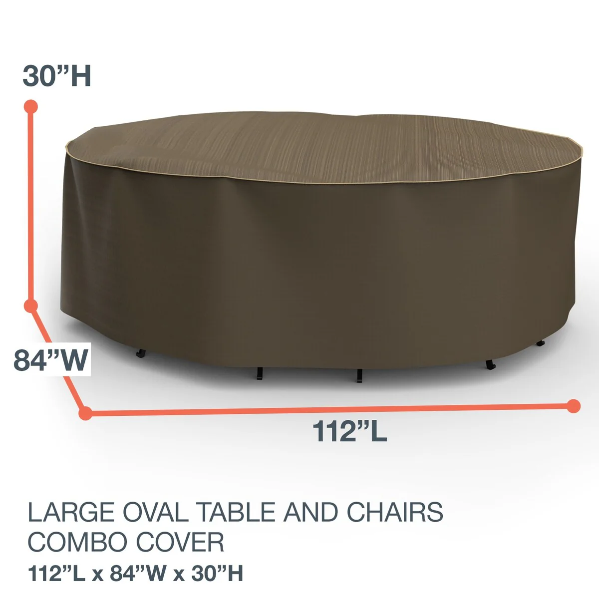 Budge StormBlock™ Hillside Black and Tan Oval Patio Table and Chairs Combo Cover Multiple Sizes