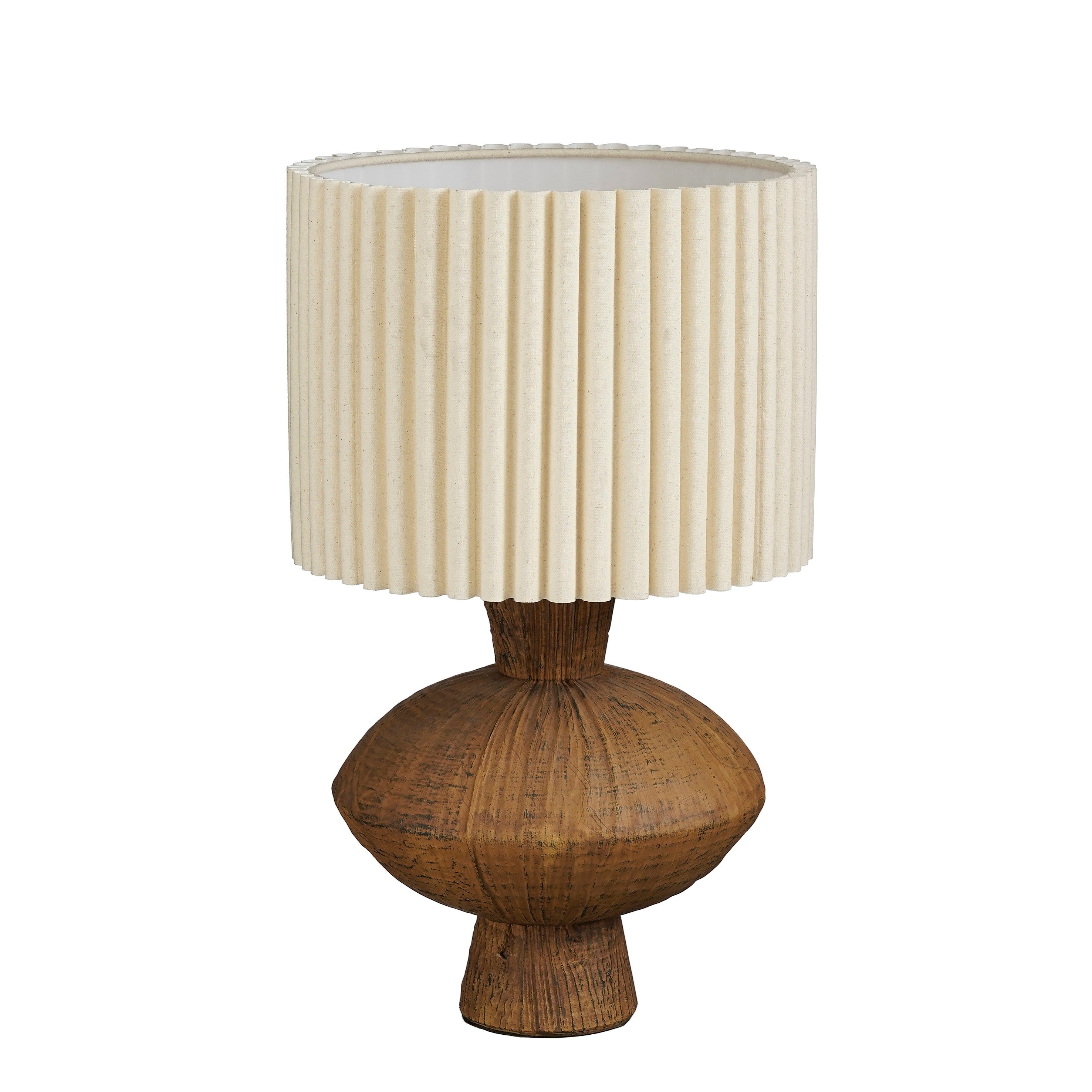 Mica Decorations Frey Tafellamp Woonkamer - Japandi Stijl - Lamp Decoratief met Lampenkap - Bureaulamp Tafellampen Woonkamer - 51 x ⌀32 cm - Bruin