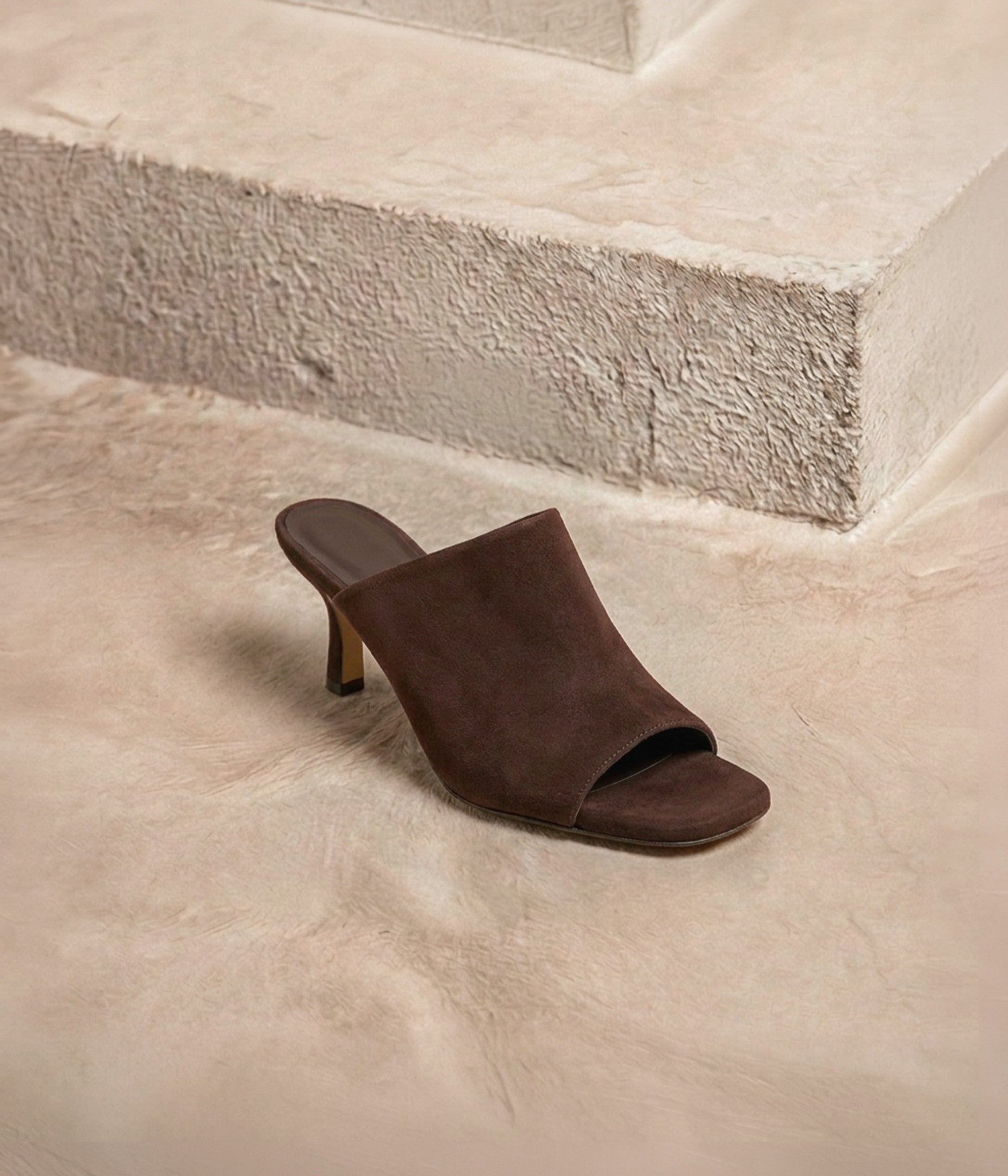 Mules velours chocolat Britney
