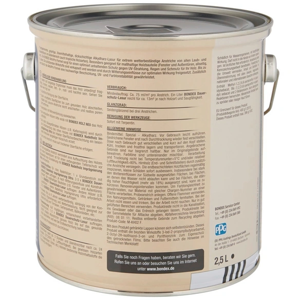 Dauerschutzlasur, ebenholz, lasierend, 2.5l