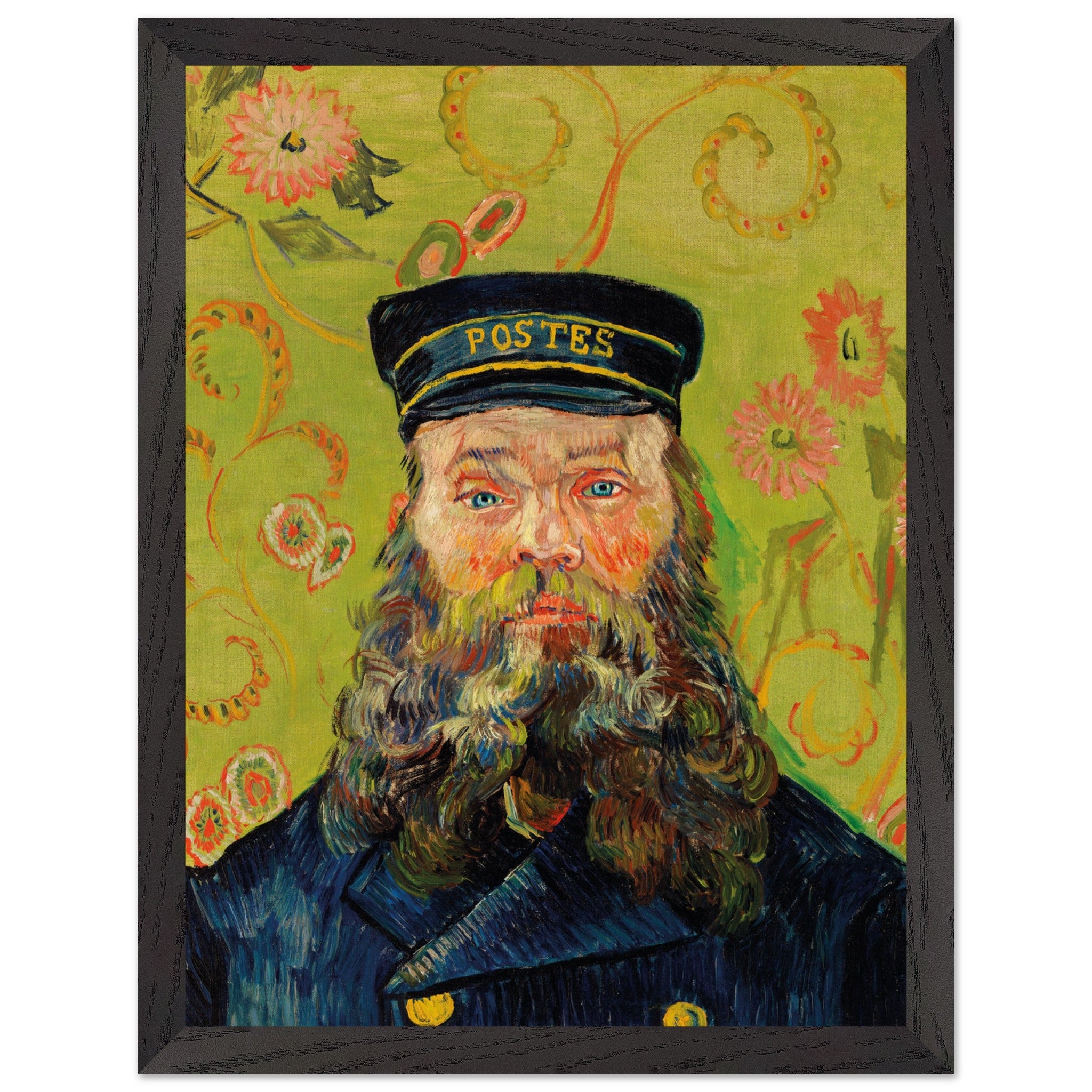 Artfulprints Poster met Lijst Vincent van Gogh - The Postman  - 30x40 cm - Groen