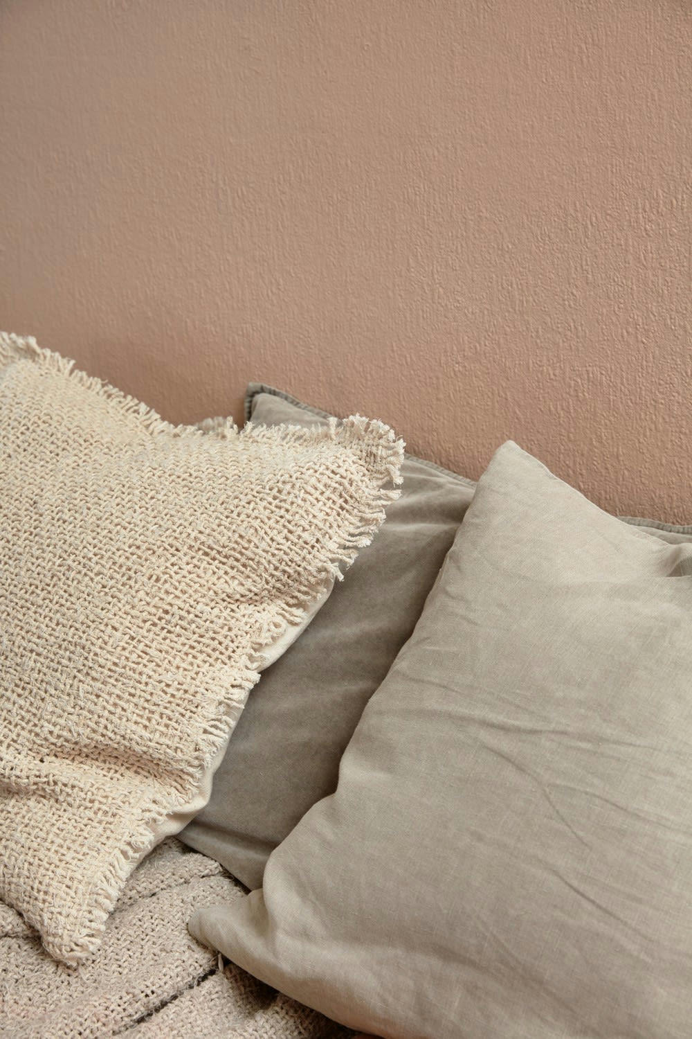 - Coussin Coton beige 50X50