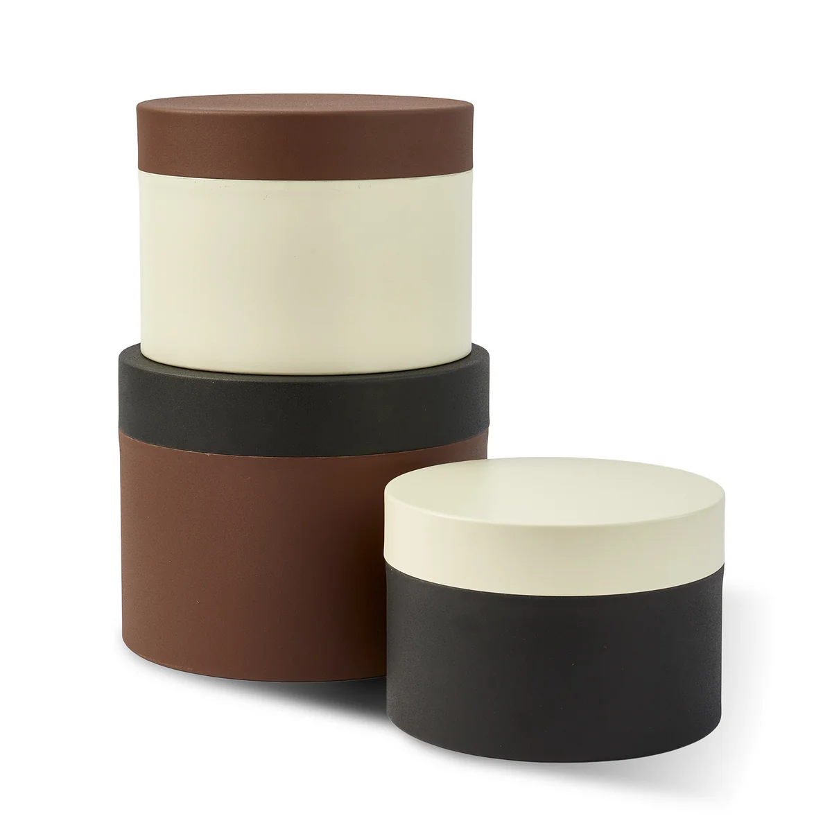 POLSPOTTEN - Round Metal Caps And Jars Vorratsdose 3er Set
