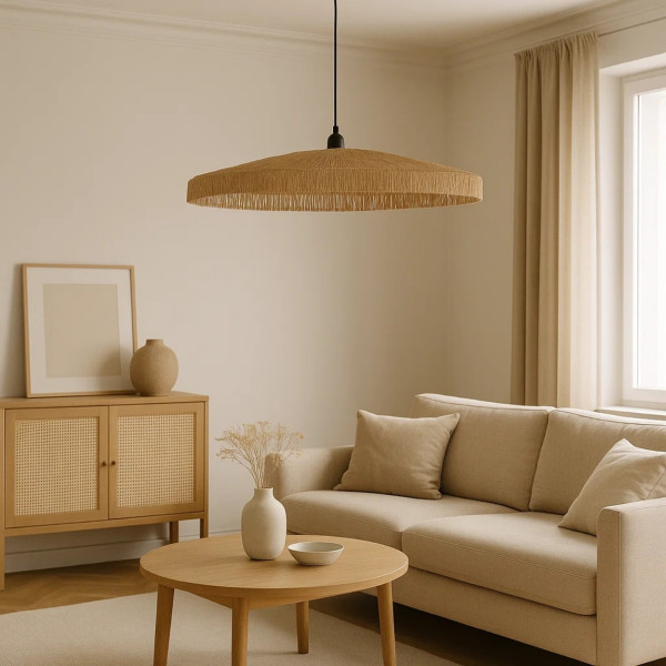 Lampa wisząca Bellamy juta beżowa 11x58 cm naturalna pleciona