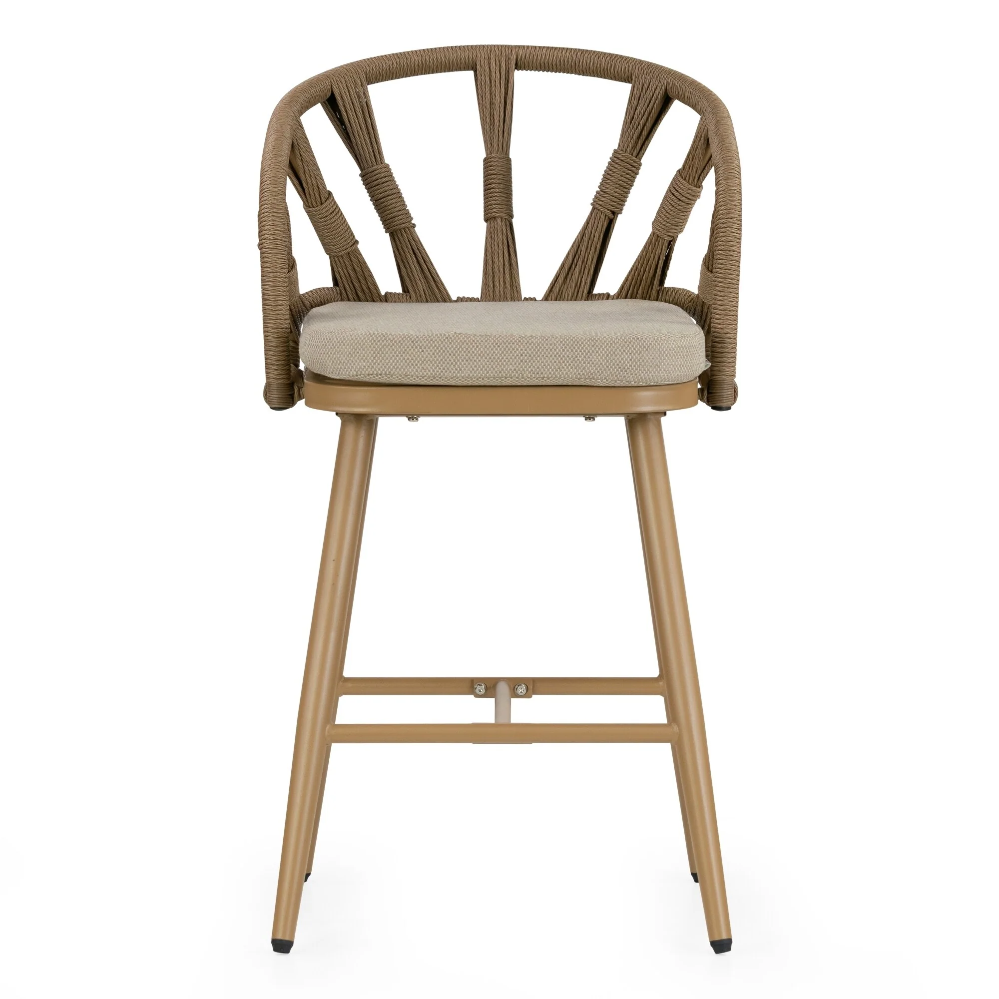 Set of 2 Birre Outdoor Counter Height Stool with Hand-Woven Back