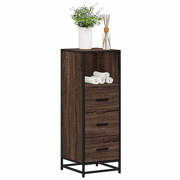 Armoire de bain chêne marron 35x37,5x100 cm bois d'ingénierie vidaXL