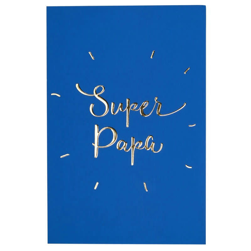 - Carte super papa lettres dorées