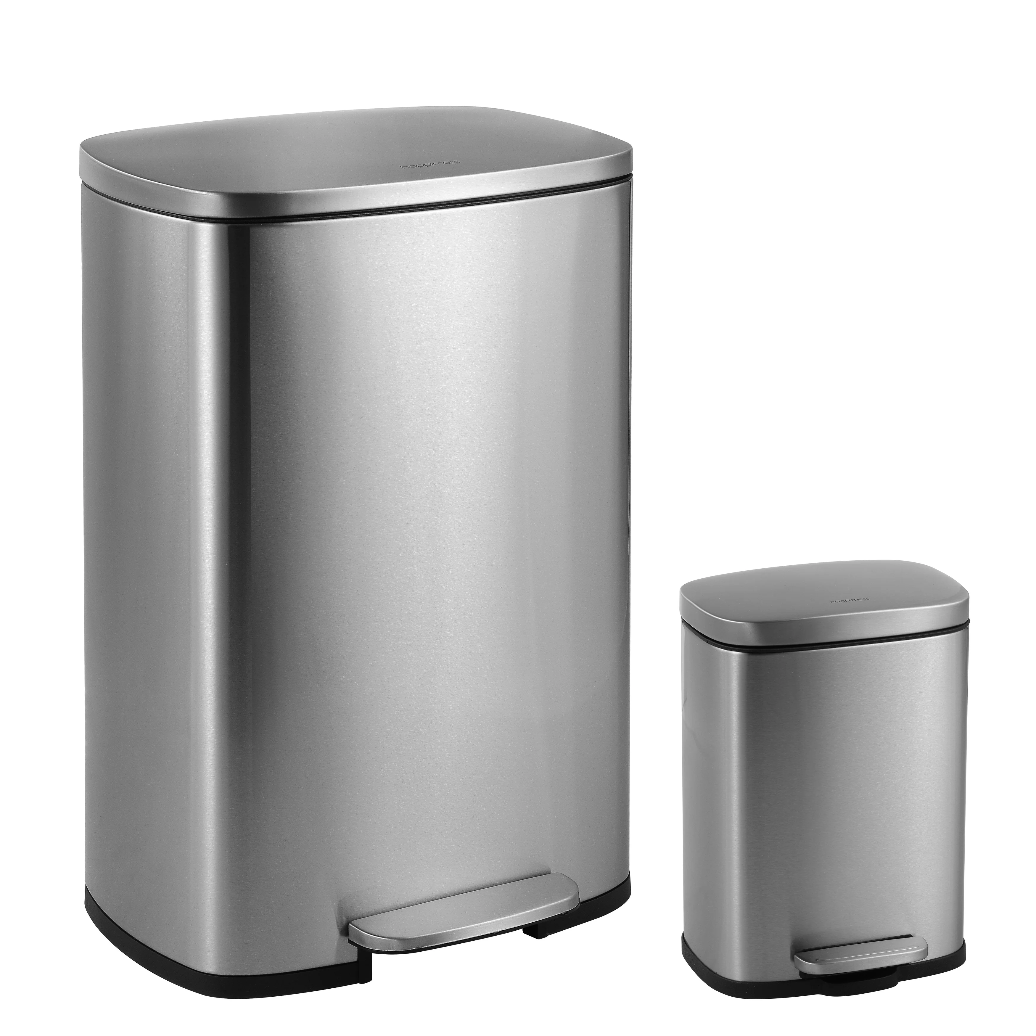 happimess 13-Gallon Trash Can with Soft-Close Lid and FREE Mini Trash Can