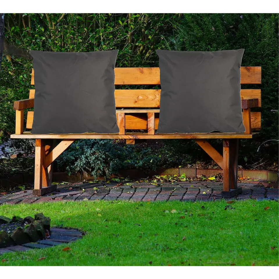 Anna's Collection Sierkussen buiten/tuin - antraciet - 60 x 60 cm