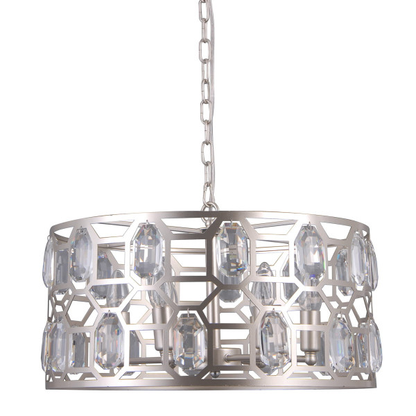Lampa wisząca srebrny szampański Momento 6xE14x40W wym: 90x48x48 cm Italux