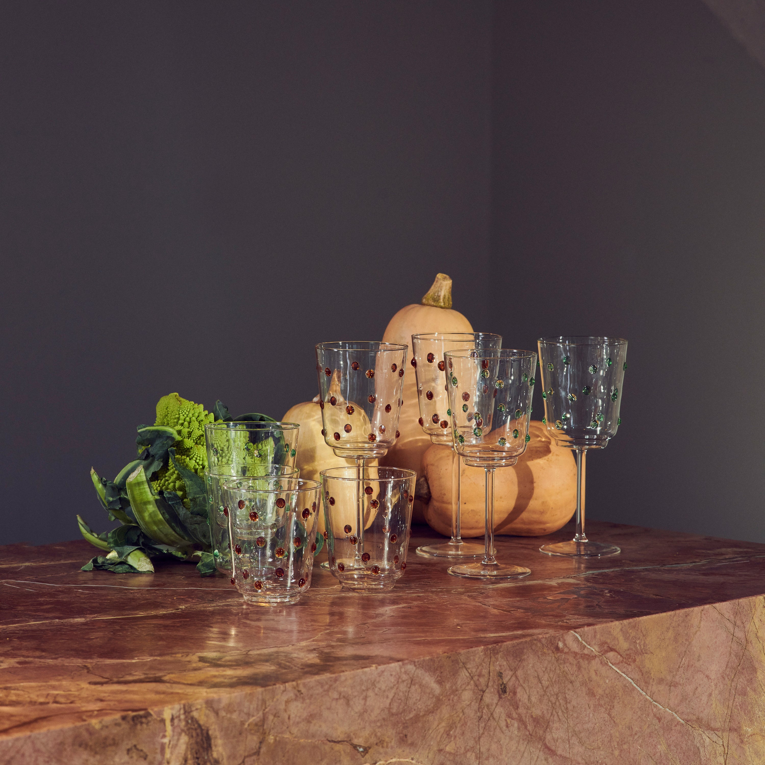 POLSPOTTEN Nob Wijnglazen 2 st. - Olijfgroen