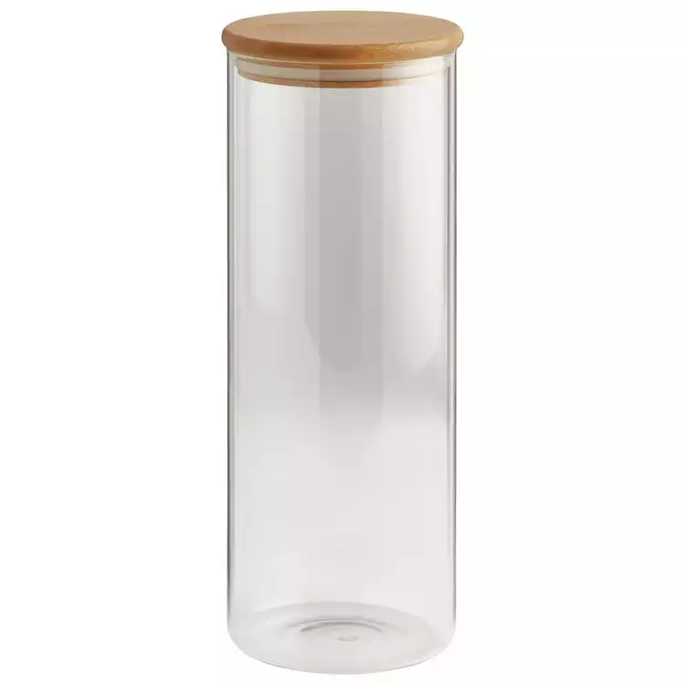 Habitat 1.8 Litre Round Glass Jar with Bamboo Lid