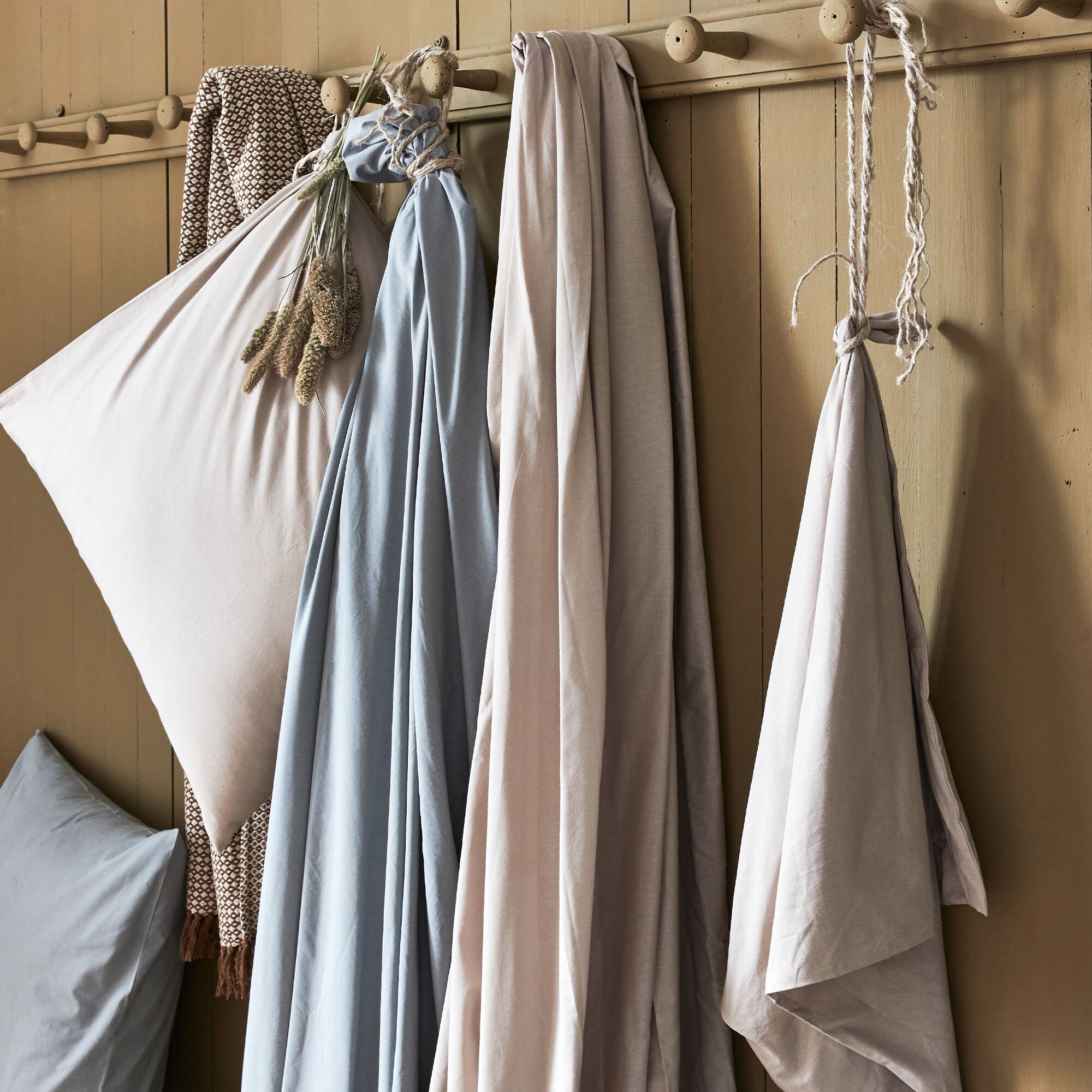 CALANQUES - Drap housse en coton 160x200cm B25cm - beige alpilles