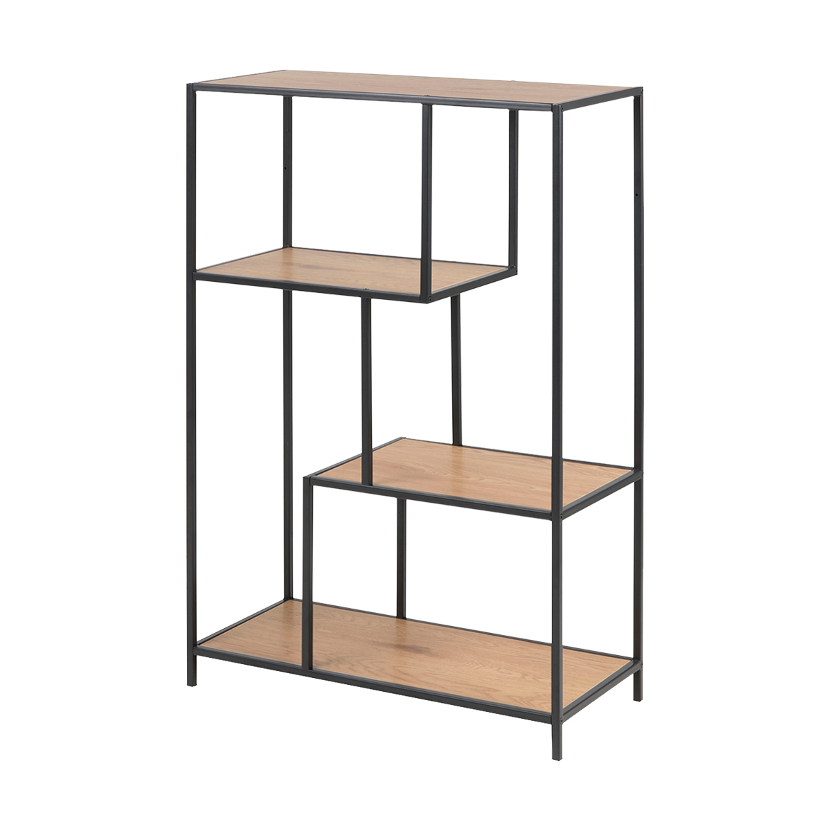 Lisomme Vic Boekenkast van Metaal en Hout - B 77 cm - Naturel