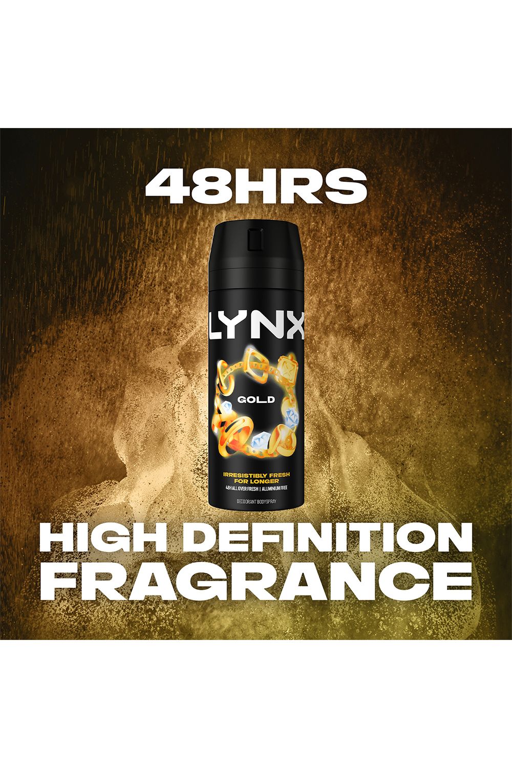 Lynx Body Spray' Gold High Definition Deo For Men, 6x150ml