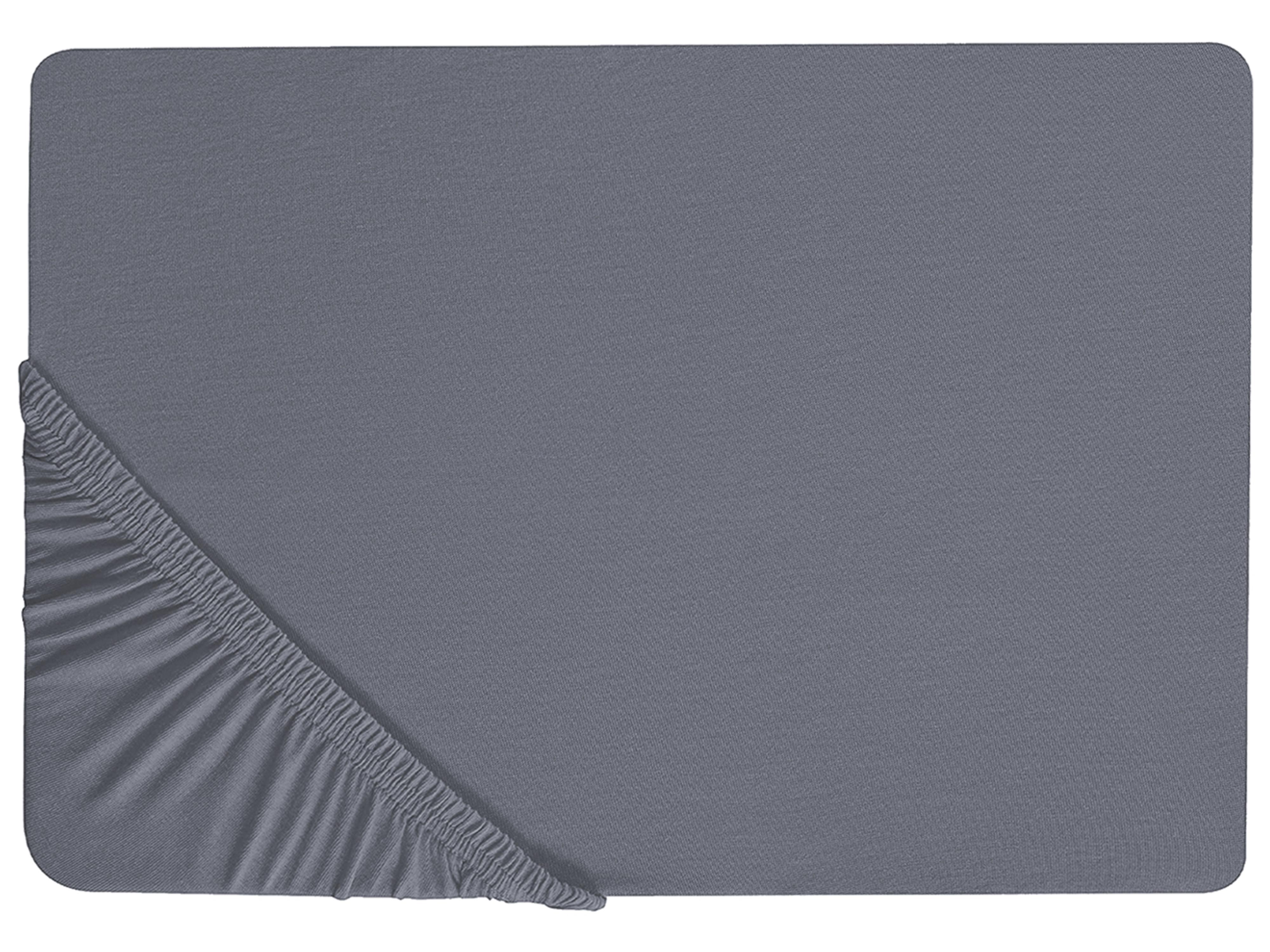 Fitted Sheet JANBU Cotton 140 x 200 cm Dark Grey
