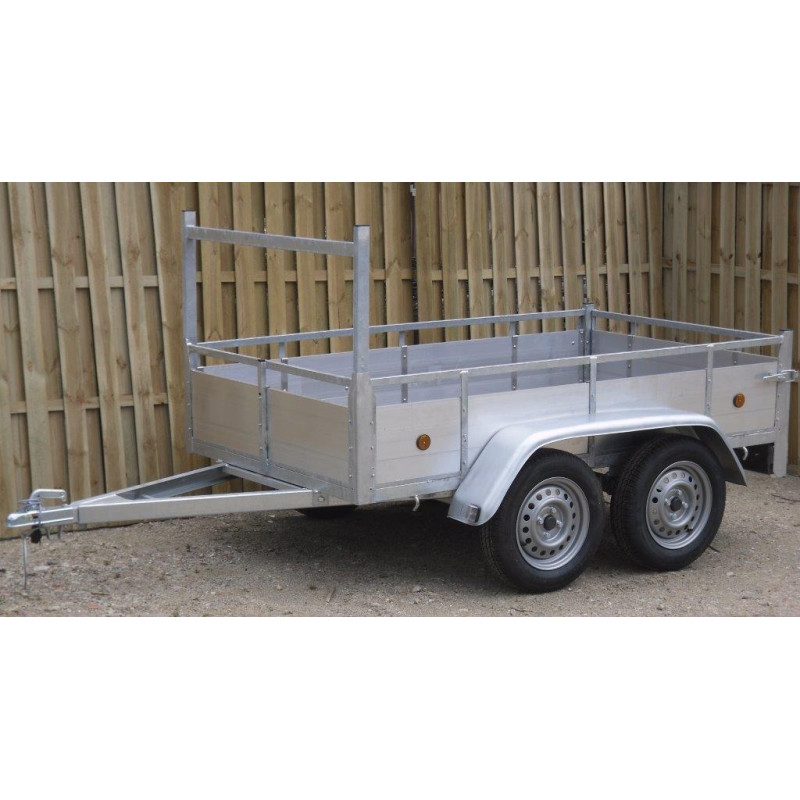Remorque double essieux en aluminium 225 x 132 cm CUSTAFER