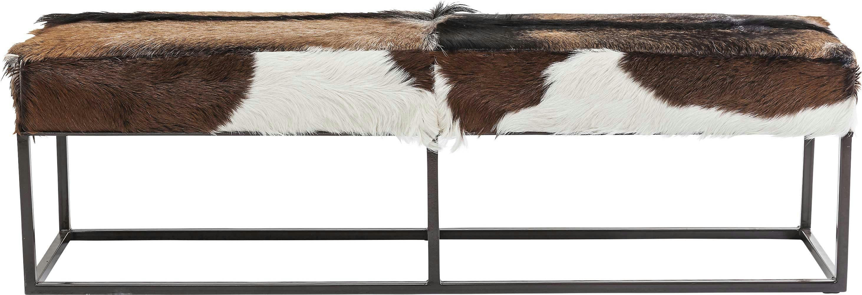 COUNTRY LIFE - Banc 2 places en peau de chèvre et acier