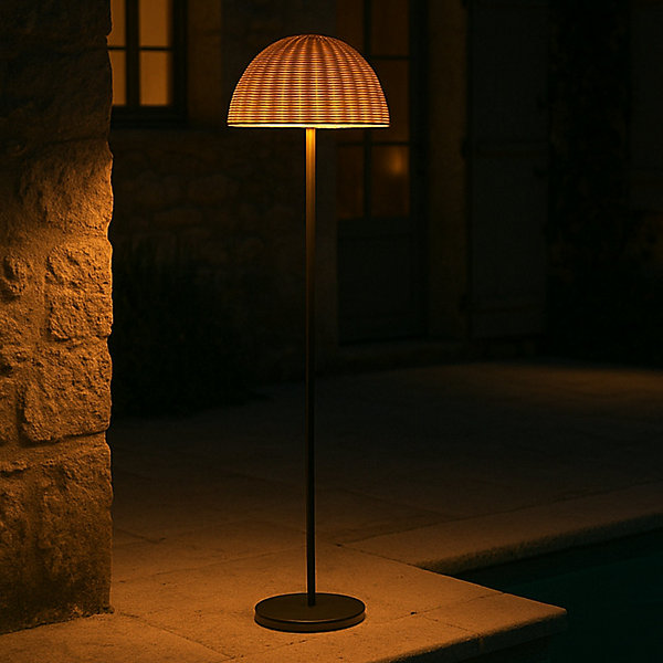 Lampadaire solaire FAROE TALL en polyrotin H160cm