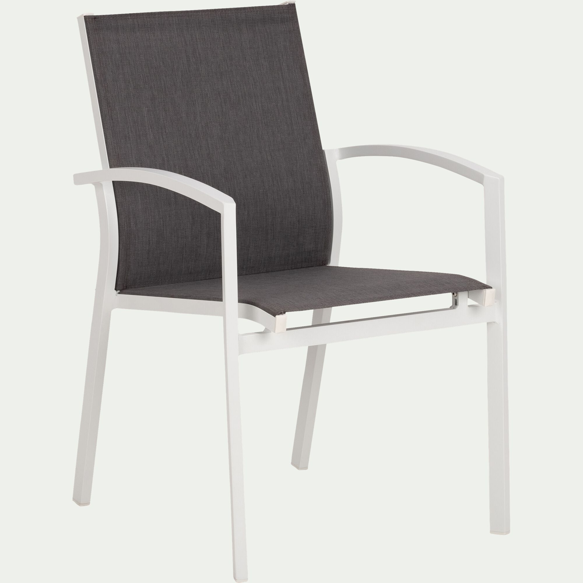 LANCIANO - Chaise de jardin avec accoudoirs en aluminium - gris