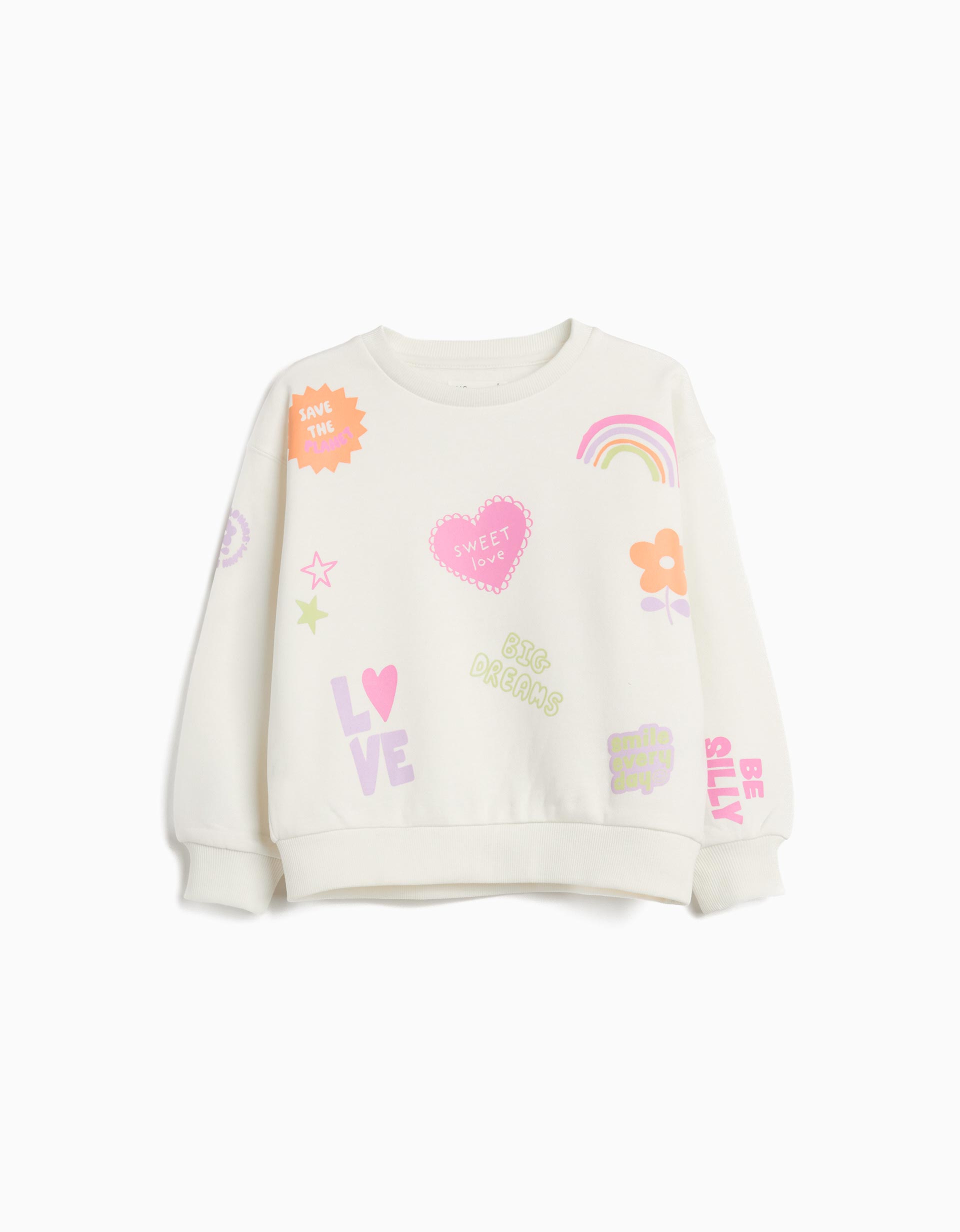 Sweatshirt de Felpa, Menina, Branco