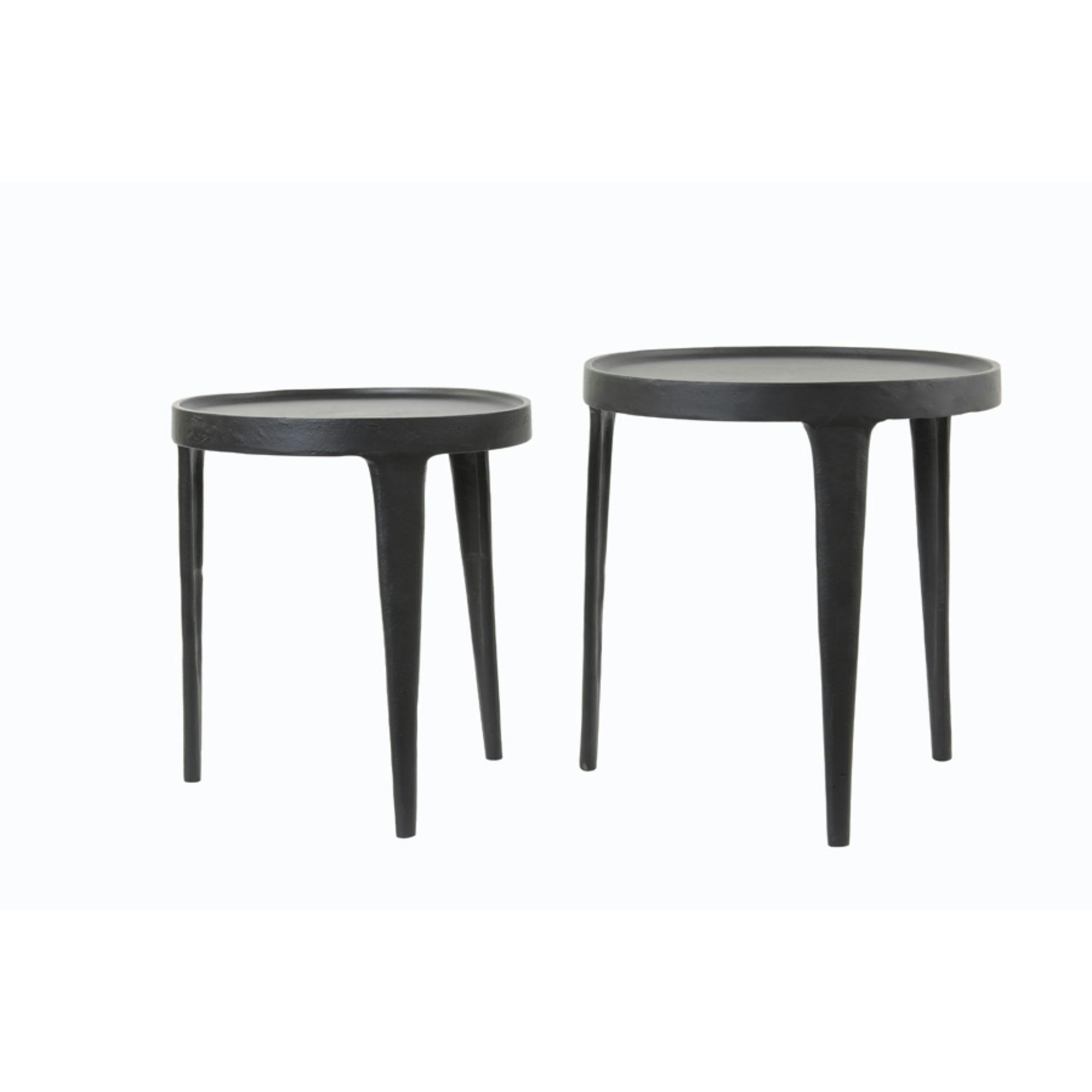 TOBIAS - Table d'appoint noir métal ø43cm