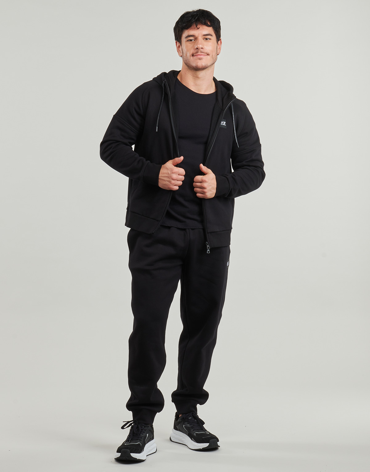 Emporio Armani EA7 - TRAIN VISIBILITY M T-SUIT HOODIE FZ CH BR - TRAIN VISIBILITY M T - Black