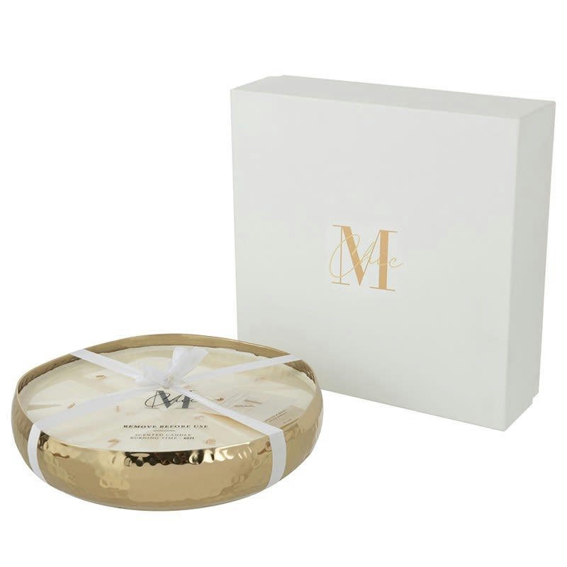 LIVIA - Bougie parfumée métal or D28cm