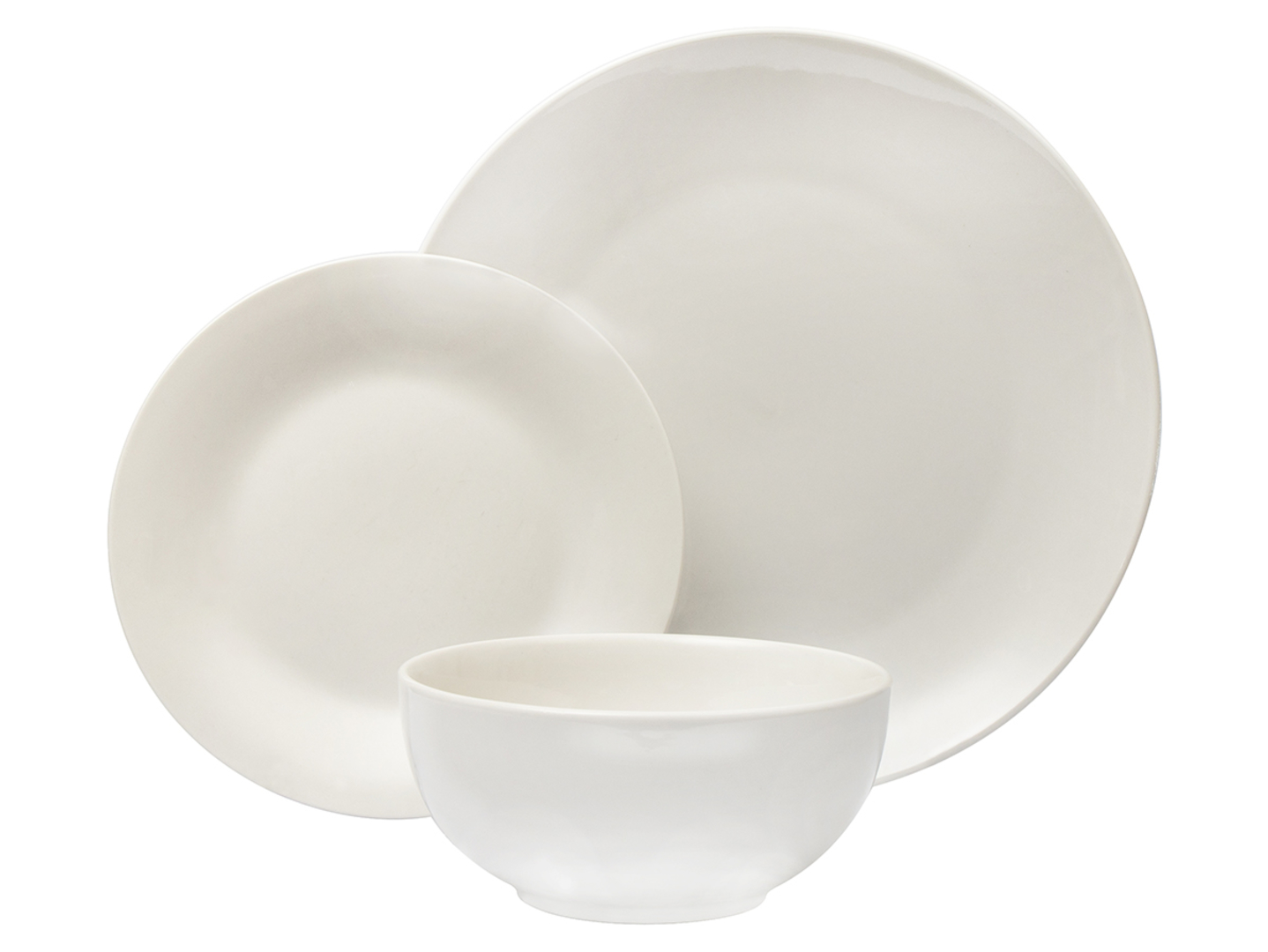 Komplet obiadowy 12 el. porcelanowy Day by Daybiały