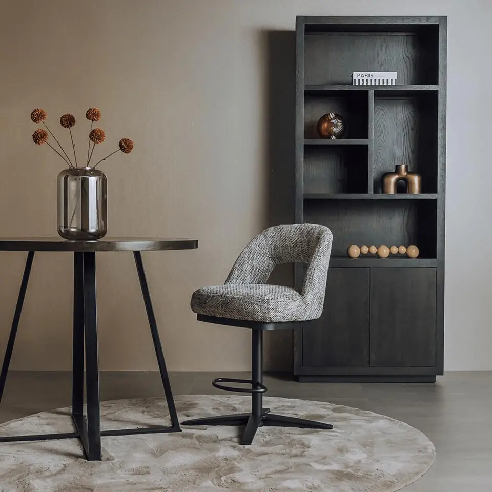 Tower Living - Caldes draaibare barstoel - wit/grijs