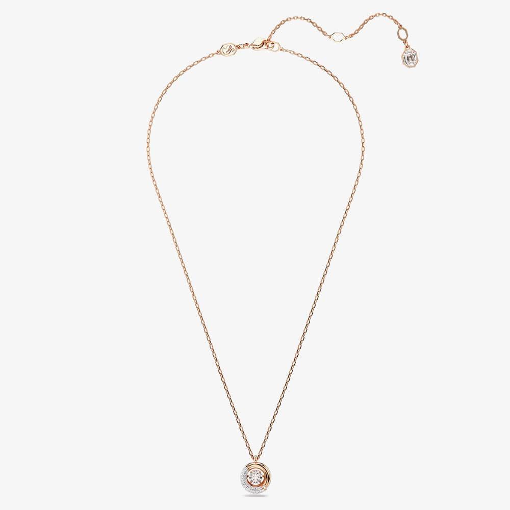Swarovski Dextera Rose Gold Tone Plated Crystal Circle Necklace 5692257